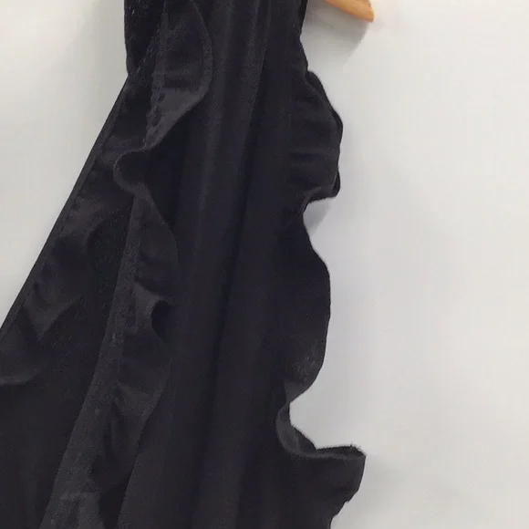 Max Studio Black Ruched Ruffled  romper - Picture 5 of 10